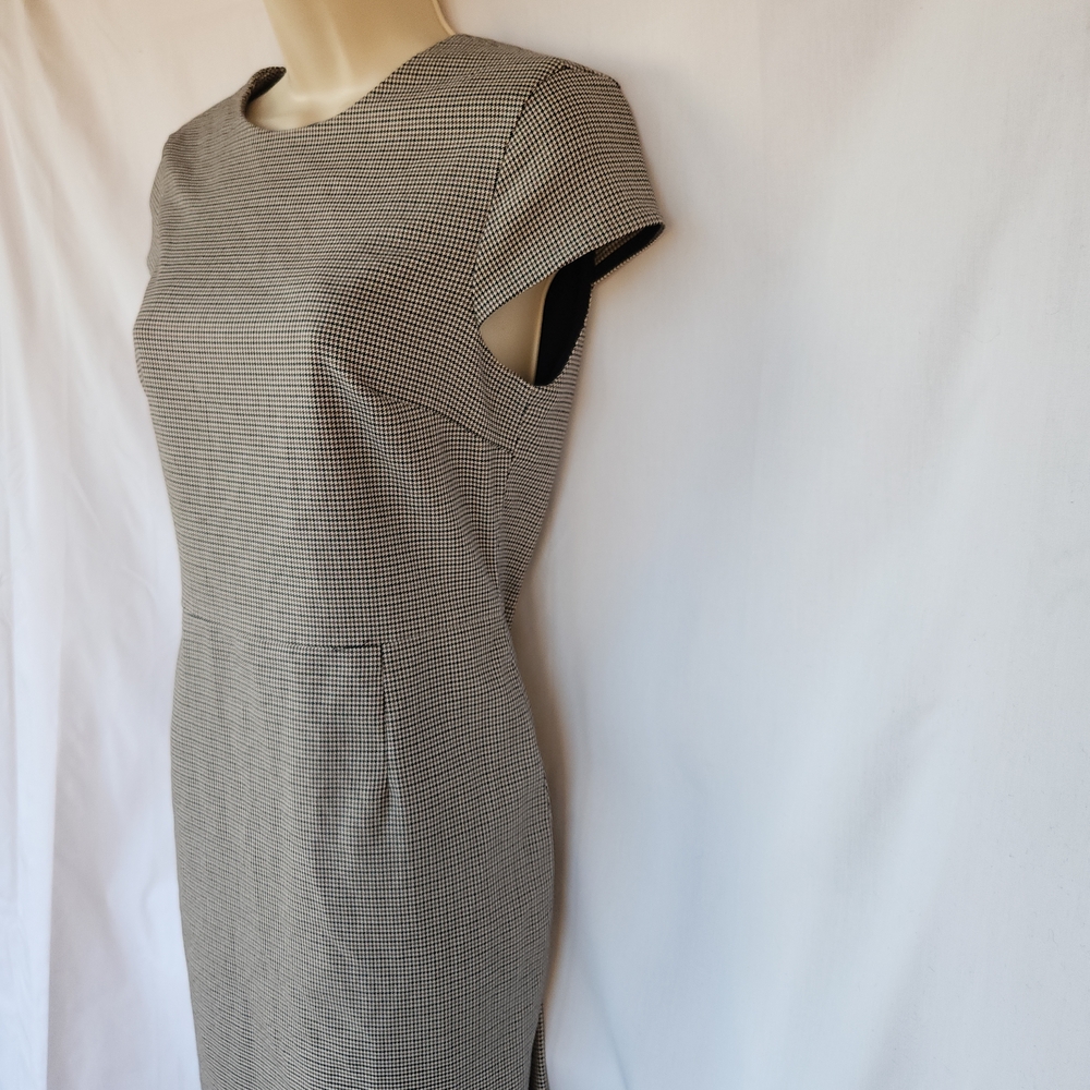 H&M Houndstooth Mini Lined Sheath Dress | Tailored French Chic | Versitile Small - Picture 6 of 11